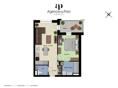 Appartement - 43 m² - 2 pièces