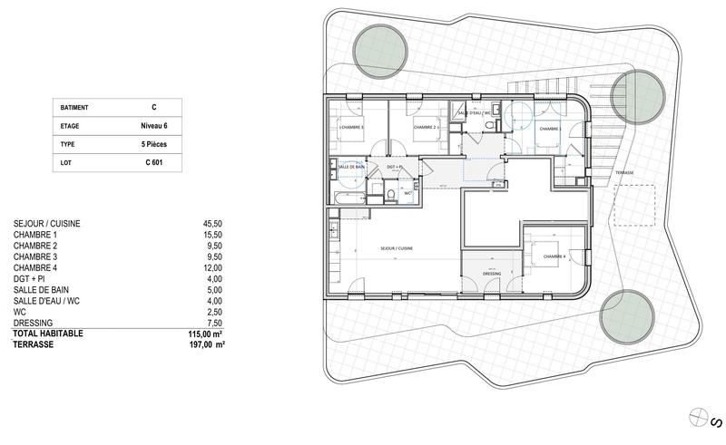 Appartement - 115 m² - 5 pièces