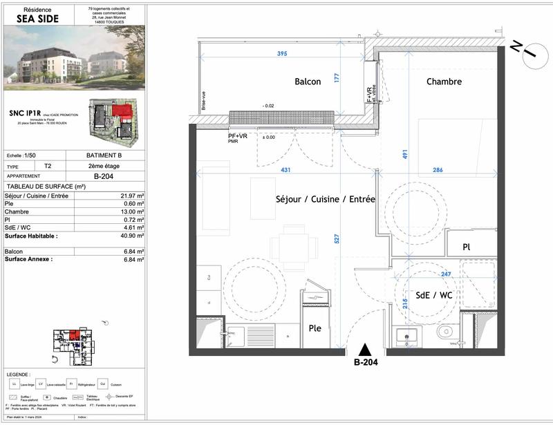 Appartement - 41 m² - 2 pièces