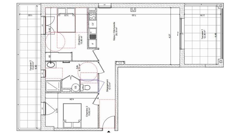 Appartement - 69 m² - 3 pièces
