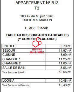 Appartement - 53 m² - 3 pièces