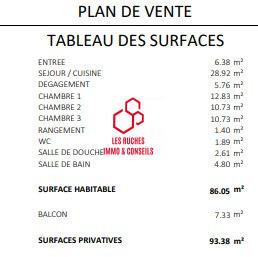 Appartement - 86 m² - 4 pièces