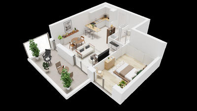 Appartement - 55 m² - 2 pièces