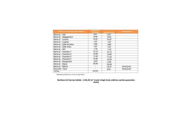 Appartement - 123 m² - 6 pièces