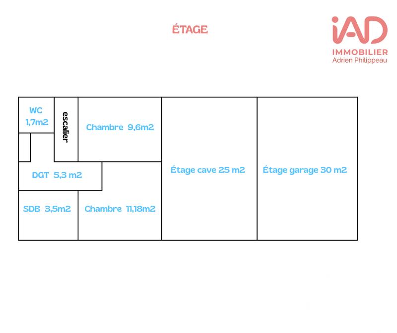 Maison - 80 m² - 3 pièces