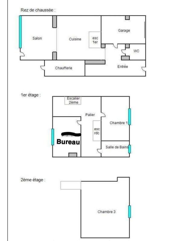 Maison de ville - 74 m² - 3 pièces