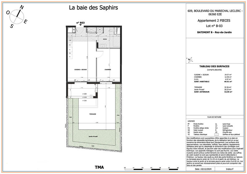 Appartement - 44 m² - 2 pièces