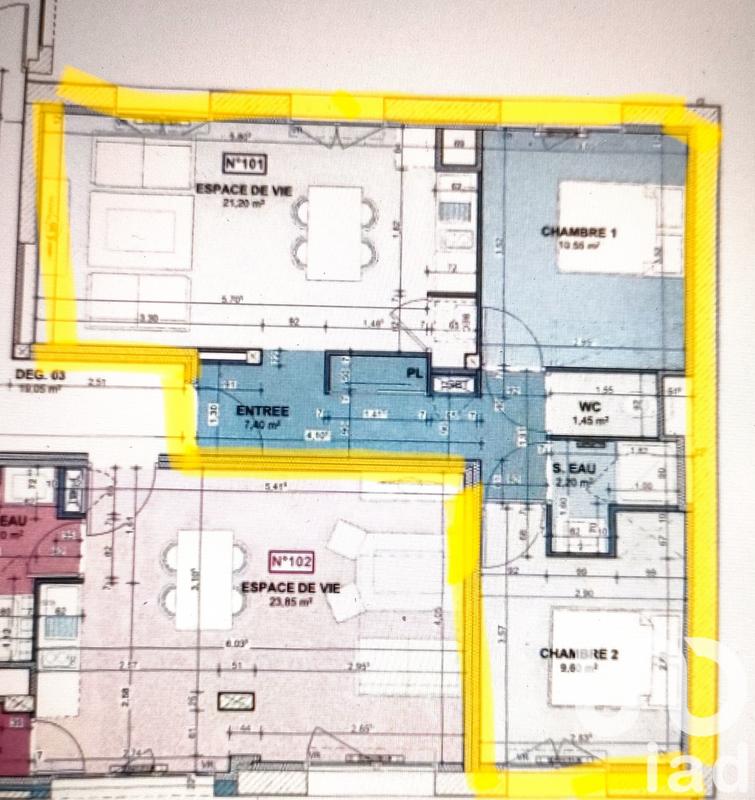 Appartement - 52 m² - 3 pièces