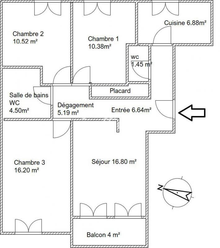 Appartement - 79 m² - 4 pièces