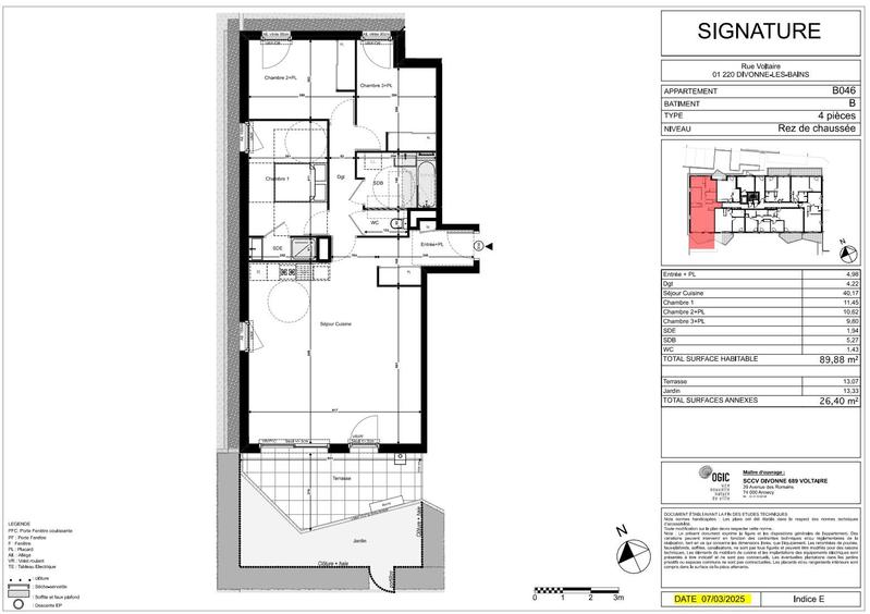 Appartement - 90 m² - 4 pièces
