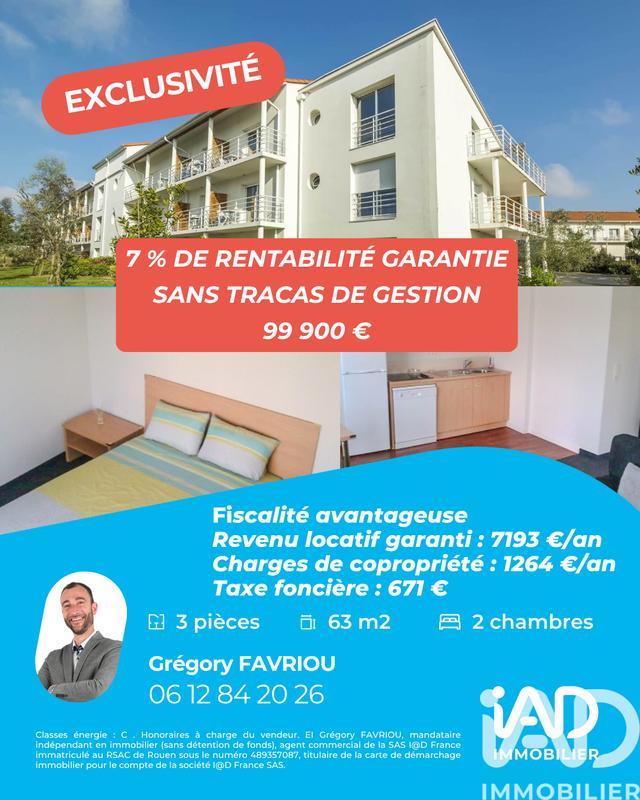 Appartement - 63 m² - 3 pièces