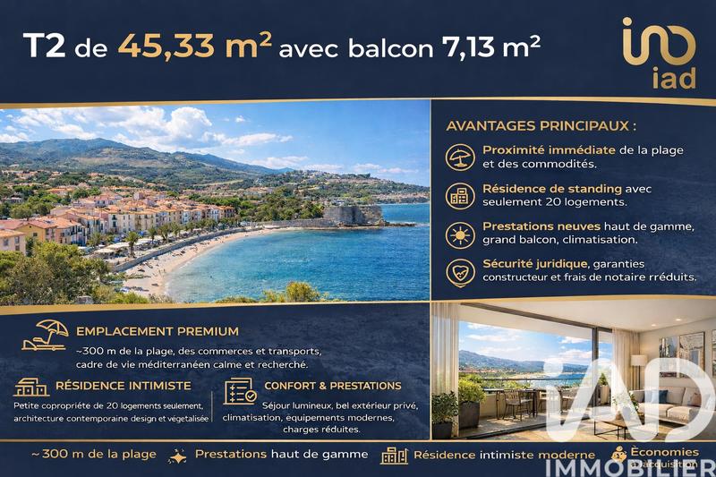 Appartement - 45 m² - 2 pièces