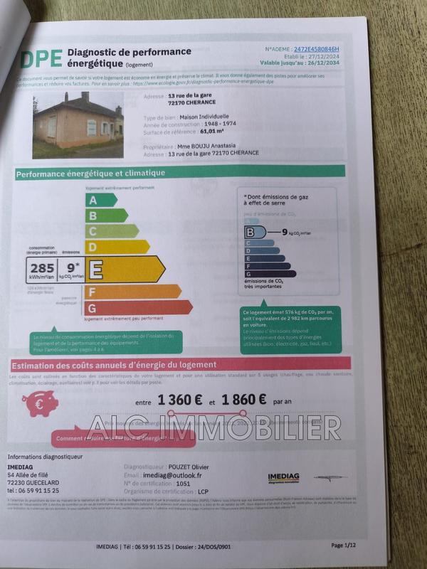 Maison - 61 m² - 3 pièces