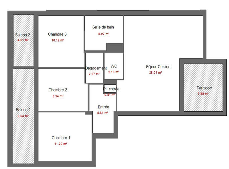 Appartement - 73 m² - 4 pièces