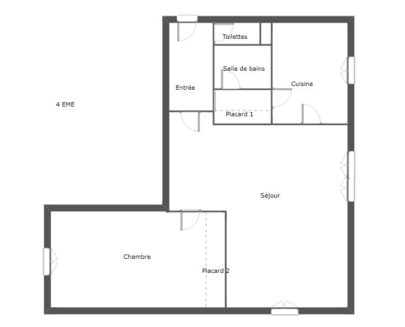 Appartement - 57 m² - 2 pièces