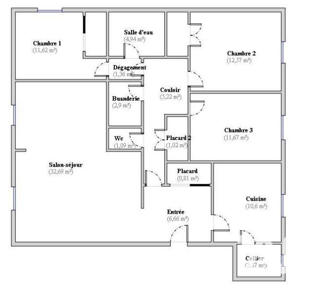 Appartement - 106 m² - 4 pièces