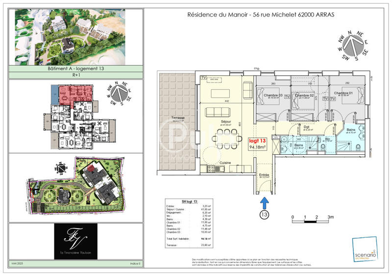Appartement - 94 m² - 4 pièces