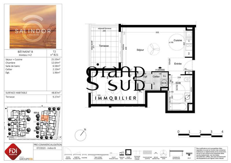 Appartement - 48 m² - 2 pièces