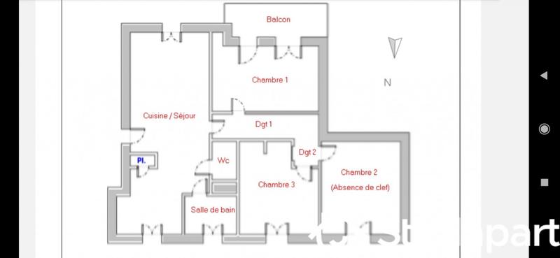 Chambre - 21 m² - 1 pièce