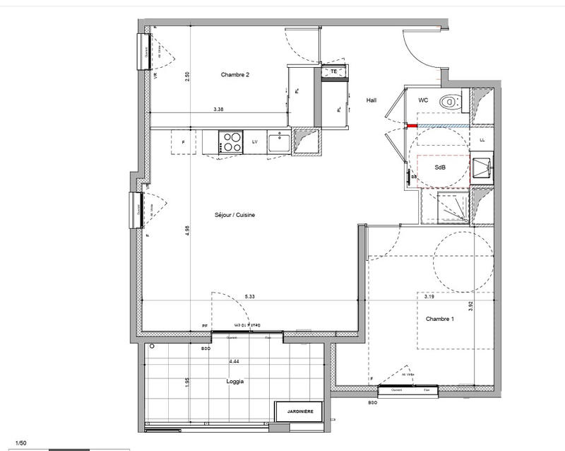 Appartement - 64 m² - 3 pièces