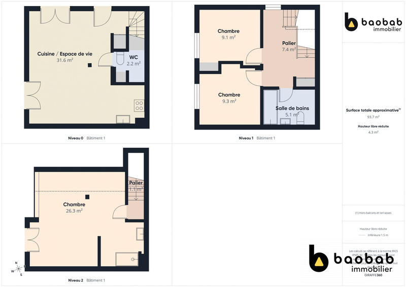 Appartement - 85 m² - 4 pièces