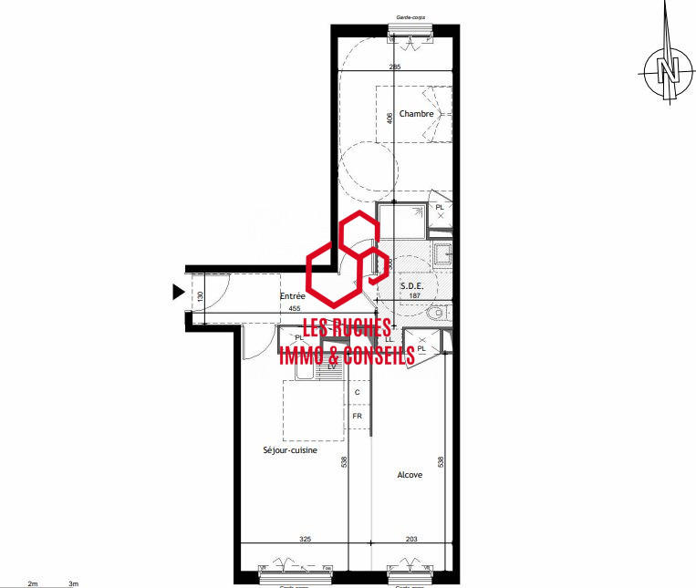Appartement - 55 m² - 2 pièces