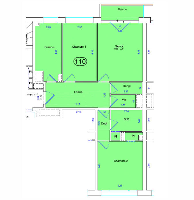 Appartement - 65 m² - 3 pièces