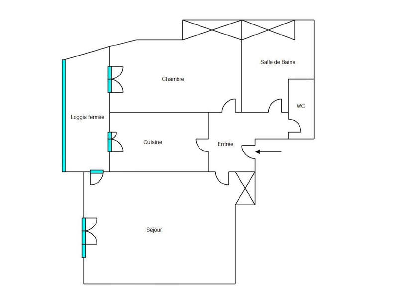 Appartement - 58 m² - 2 pièces