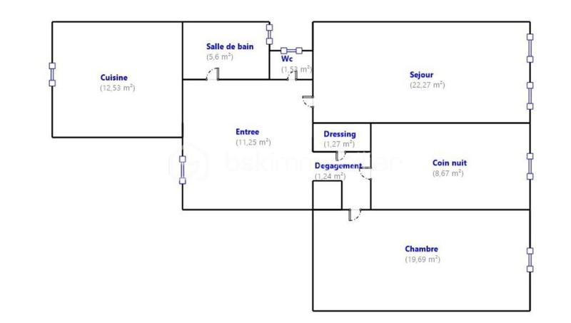 Appartement - 84 m² - 3 pièces