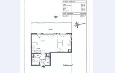 Appartement - 44 m² - 2 pièces