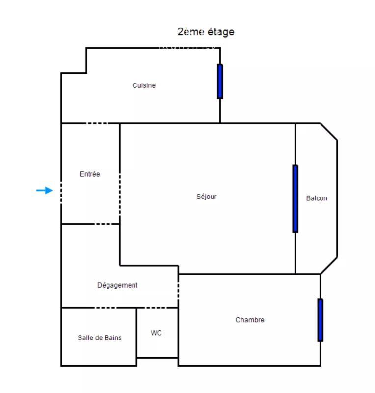 Appartement - 54 m² - 2 pièces