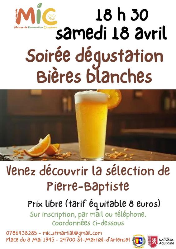 Soirée dégustation de bière blanches