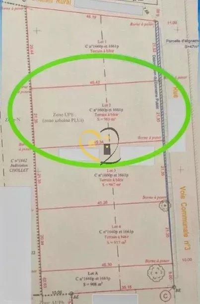 Terrain constructible - 969 m²
