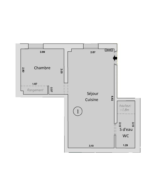 Appartement - 32 m² - 2 pièces