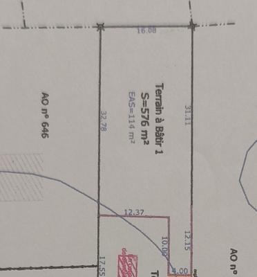 Terrain - 576 m²