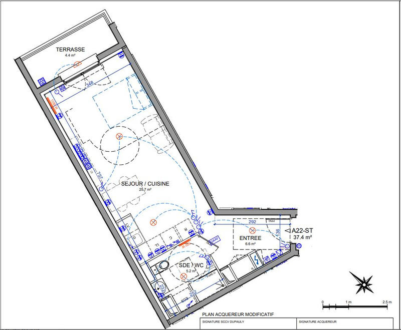 Studio - 37 m² - 1 pièce