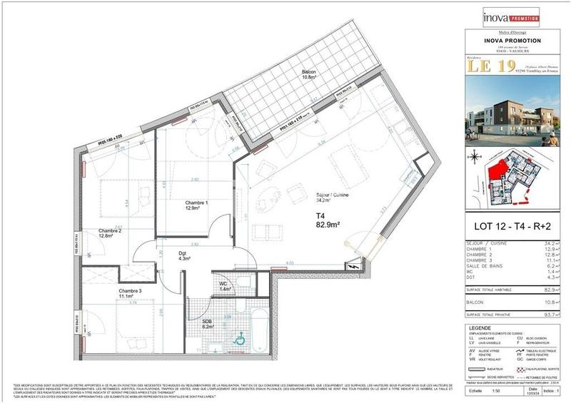 Appartement - 80 m² - 4 pièces