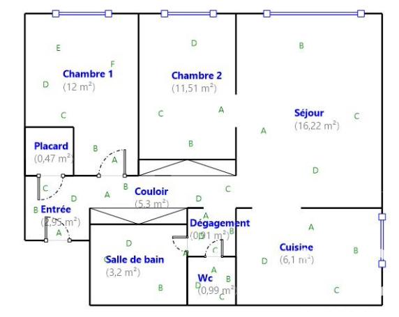 Appartement - 60 m² - 3 pièces