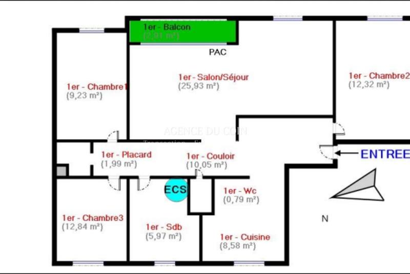Appartement - 88 m² - 4 pièces