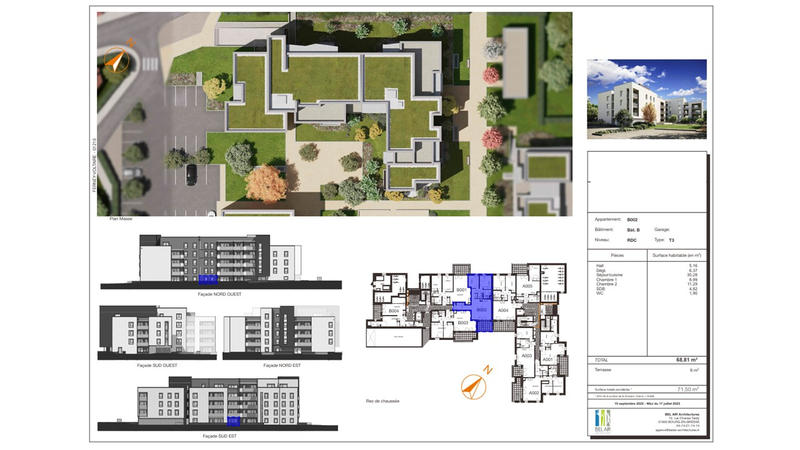 Appartement - 69 m² - 3 pièces