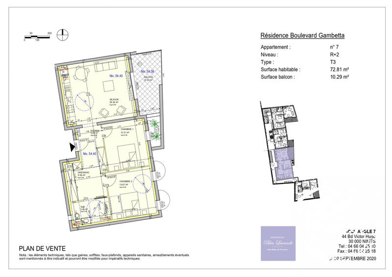 Appartement - 72 m² - 3 pièces
