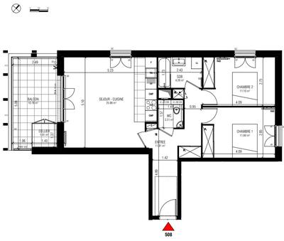 Appartement - 67 m² - 3 pièces
