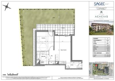 Appartement - 43 m² - 2 pièces