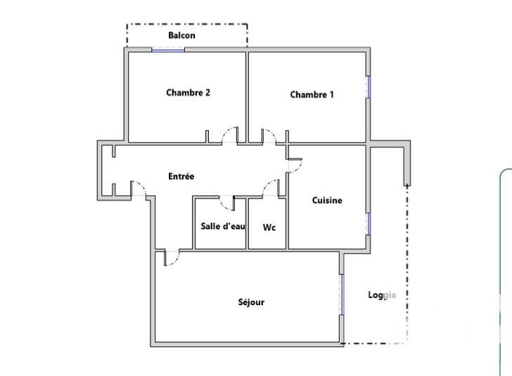 Appartement - 60 m² - 3 pièces