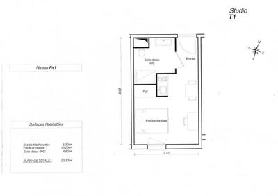 Appartement - 20 m² - 1 pièce