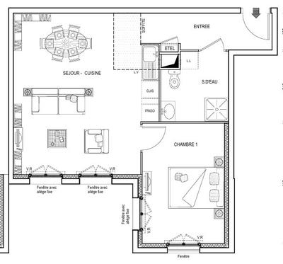 Appartement - 47 m² - 2 pièces