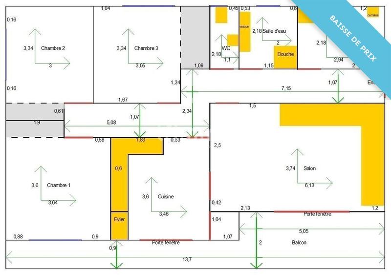 Immeuble - 417 m² - 15 pièces