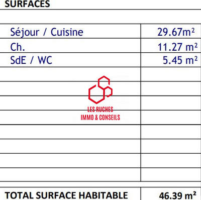 Appartement - 46 m² - 2 pièces