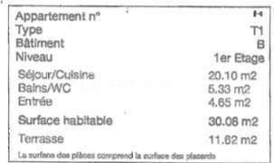 Appartement - 29 m² - 1 pièce