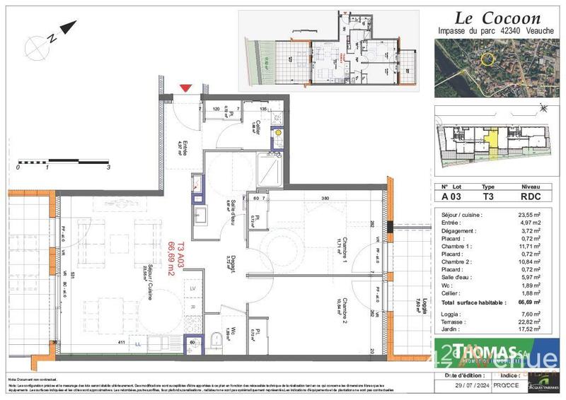 Appartement - 67 m² - 3 pièces